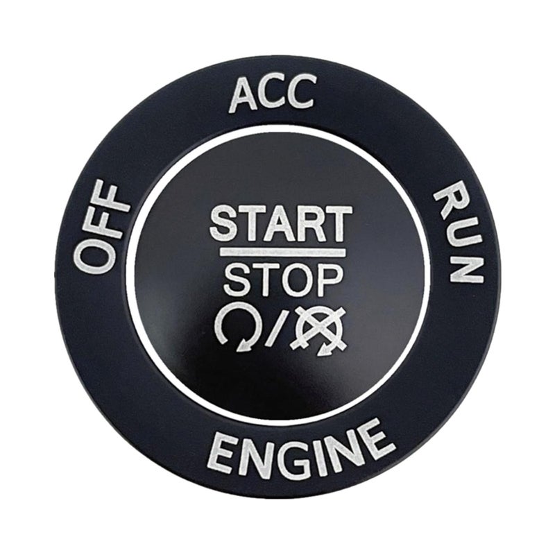 ALETAI Push Start Stop Button Cover Trim for 2015-2021 Dodge Challenger Dodge RAM 1500 Dodge Charger, Aluminum Alloy, Black - Image 1